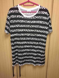 正規 15SS Saint Laurent Paris サンローランパリ ベイビーキャット ボーダー Tシャツ M