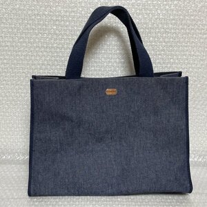 ★ Burberry London バーバリー ロンドン ★ トートバッグ 手提げバッグ ネイビー キャンパス ■ 松1351 三