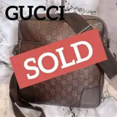 【美品】GUCCI‪☆ショルダーバッグ‪☆ダークブラウン‪☆メンズ・レディース