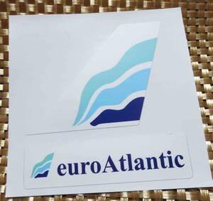 ■２枚セット■EuroAtlantic Airways　ユーロアトランティック航空　ステッカー　シール　激渋■エアライン　飛行機■海外旅行　出張　旅行