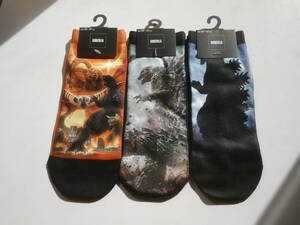 [未使用]ゴジラ 靴下 ソックス モスラ キングギドラ グッズ 映画 レア -1.0 godzilla Mothra King Ghidorah socks rare goods movie