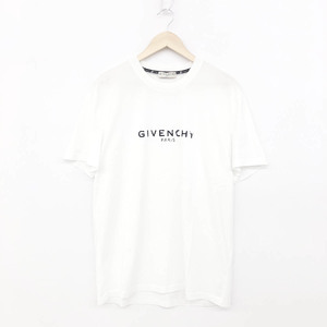 未使用品◆GIVENCHY ジバンシィ 半袖カットソー 大きいサイズLL◆ ホワイト コットン メンズ デストロイロゴ トップス Tシャツ