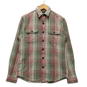 RRL ダブルアールエル チェック フランネルシャツ 長袖 オリーブ×レッド サイズXS 正規品 / 34198