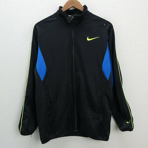 k■ナイキ/NIKE DRI-FIT トラックジャケット/ジャージ【L】黒/MENS■33【中古】