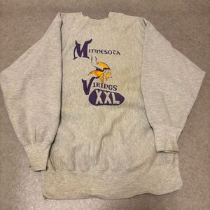 14 90s チャンピオン リバースウィーブ ビンテージ USA製 Champion スウェット［Minnesota VIKInGS］刺繍タグ 【XXＬ】 REVERSE WEAVE