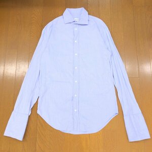 ARMANI COLLEZIONI アルマーニコレツィオーニ ワイドカラー ドレスシャツ 38 紫系 長袖 ワイシャツ カッターシャツ 国内正規品