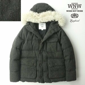 美品 日本製 WORK NOT WORK ワークノットワーク ARTISAN CLASSIC チキャンラムファー ダウンジャケット アークティックパーカ M