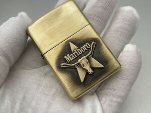 1円 ZIPPO ライター マルボロ Marlboroジッポ Zippoオイルライター真鍮製 中古品 喫煙グッズ ジッポー 火花確認済R674369