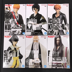 バンダイ BLEACH 千年血戦篇 SOLID AND SOULS 黒崎一護 朽木ルキア 等 フィギュア 未開封品 6点 まとめ QR095-190