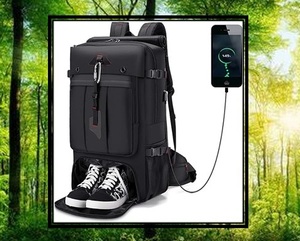 3WAYバックパック 外部USBポート 大容量50L 防水 リュックサック 軽量 撥水性 登山 トレッキング ハイキング キャンプ 海外旅行 アウトドア