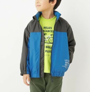 新品　HusHusH(Kids)　バイカラー撥水ブルゾン　ブルー　16(160cm)　定価3298円