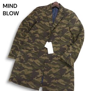 【新品 未使用】 MIND BLOW メンズビギ 秋冬 中綿★ 迷彩 カモフラ総柄 ツイル チェスター コート Sz.L　メンズ　I4T02486_8#N