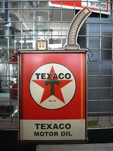 TEXACO オイル缶 看板 ブリキ看板 テキサコ エンボス ティンサイン TIN SIGN サインボード サインプレート