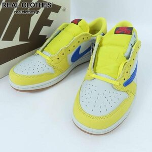 【未使用】NIKE/ナイキ Travis Scott × Nike WMNS Air Jordan 1 Retro Low OG Canary DZ4137-700/28.5 /080