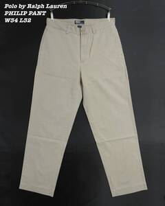 Polo by Ralph Lauren PHILIP PANT W34 L32 PA047 ポロバイラルフローレン ラルフローレン フィリップパンツ チノパン コットンパンツ