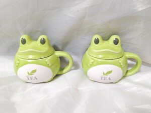 【未使用・まとめ売り2個】フロッグスタイル　FROG STYLE　ティーカップ　マグカップ　バンダイ　BANDAI　陶器製　食器