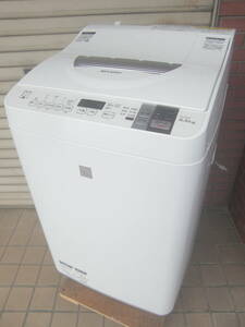 ◆◇全自動洗濯乾燥機 5.5kg/3.5kg シャープ ES-T5E4-KW 良品 中古 家電 温風乾燥 お部屋まで搬入 送料無料 即決 0283