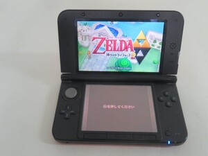 ソフト付き■Nintendo SPR-001 ゲーム機 ニンテンドー 3DSLL レッド×ブラック タッチペン付き ゼルダの伝説 動作品 12927②■！！