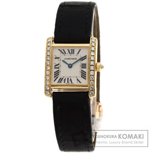 CARTIER カルティエ WE100151 タンクフランセーズ SM 腕時計 K18イエローゴールド 革 レディース 中古