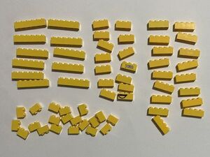 F148　LEGOバラパーツ　黄色　1 x 2・1 x 3・1 x 4・1 x 6　ブロック系　まとめて大量㎏