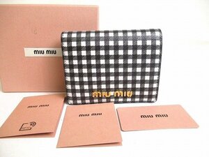 【未使用保管品】 ミュウミュウ miu　miu マドラス レザー 2つ折り 財布 コンパクト財布 コンパクトウォレット メンズ レディース