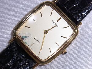 1円～セイコー SEIKO 【不動ジャンク】ドルチェ メンズ 腕時計 クォーツ 18KT 金無垢 本体のみ 5E30-5A50 ベルト社外 本体重さ 20.9g