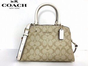 美品★送料無料★ コーチ COACH ラグジュアリー シグネチャー 2Way ショルダーバッグ ハンドバッグ