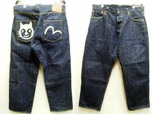 ◇即決[W38]濃紺 EVISU 2001 NO.2 日本製 キッキー ネコ 猫 ホワイト ビンテージ復刻 エヴィス デニム パンツ■1204