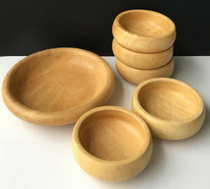 ★シンプルな木皿 6個セット 食器 木製 プレート 3e