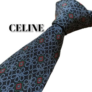 ★CELINE★　セリーヌ　ネイビー系　総柄　スペイン製