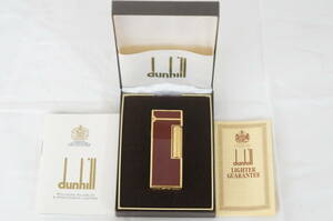 dunhill ダンヒル 赤系×ゴールド 漆 ローラー ガスライター 箱付き 2206076021