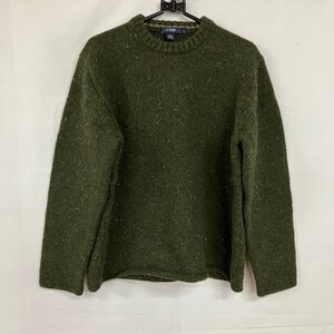 S109　J.CREW L アメリカ古着　ラムウール　ニット　セーター　ダークグリーン　ジェイクルー　メンズ　