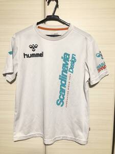 hummel ヒュンメル ユニ プラクティスシャツ 白 Ｍサイズ（used） ～サッカー、フットサル、スポーツ、部活、合宿、ジム～