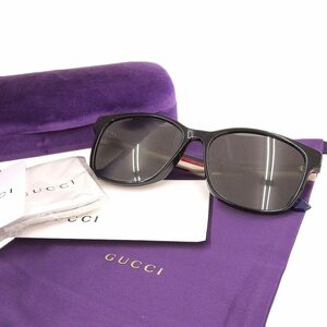 【本物保証】 布袋付 超美品 グッチ GUCCI アジアンフィット サングラス UVカット 56□17 145 GG0417SK