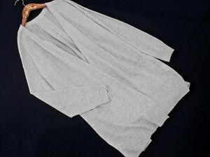 ネコポスOK INDIVI インディヴィ ニット ショール カーディガン size38/グレー ■◇ ☆ ega8 レディース