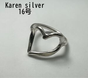 R6911めtろd カレン族ハート透かし心印台高純度16号Karen silverリング両甲丸tろd