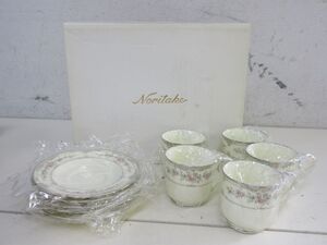 S117-N29-4619 Noritake ノリタケ SHENANDOAH シェナンドー カップ＆ソーサー 5客セット 花柄 現状品1