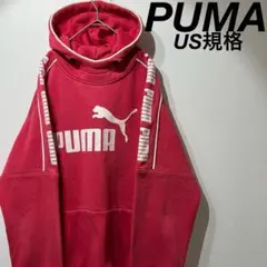 【US規格】希少 PUMA 袖ロゴ 胸ロゴ パーカー レッド 赤 XLフェラーリ