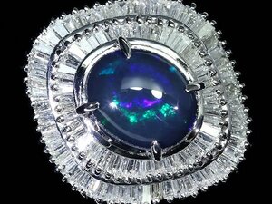 IW11902S【1円～】新品【RK宝石】≪opal≫ 上質ブラックオパール 大粒2.84ct!! 極上ダイヤモンド 総計1.3ct!! Pt900 超高級リング ダイヤ