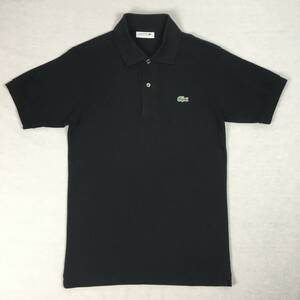 LACOSTE ラコステ ポロシャツ L1212A 鹿の子 サイズ2 ブラック 日本製 半袖 シャツ