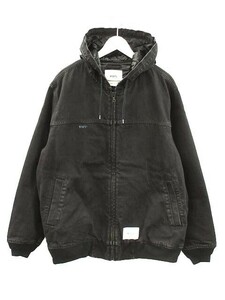 ダブルタップス WTAPS 187 JACKET COTTON DENIM コットン デニム ジャケット 03 ブラック フード ジップアップ ブルゾン