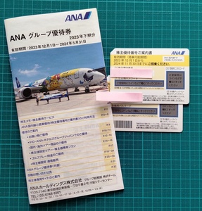 ANA（2枚）★ ANAグループ優待券・「2024年11月30日」（搭乗可能期間）２枚、オマケに冊子をお送りします