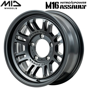 MID NITRO POWER M16 ASSAULT ホイール4本Set セミグロスブラック 6.0J-16インチ 5穴/PCD139.7 インセット-5