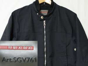 PRADA SPORT Double Layered Bomber Jacket SGV761 プラダ スポーツ ナイロン シングル ライダース ジャケット サイズ 46 黒 ブラック //