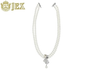 MIKIMOTO ミキモト 植田いつ子コレクション K18WGアコヤパール ダイヤモンド2連ネックレス NO.48489