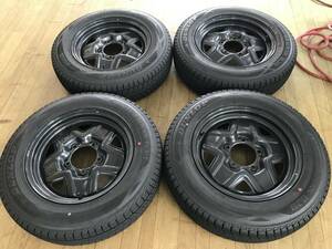 スタッドレス DUNLOP SJ8+ 175/80R16 22年製 SUZUKI ジムニー純正 スチール 4本 中古 ジムニー