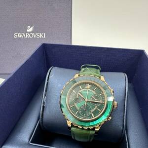 SWAROVSKI スワロフスキー 2155 腕時計 稼働 クリスタル ウォッチ Octea Lux Chrono 5452498 エメラルドグリーン レディース 箱有 