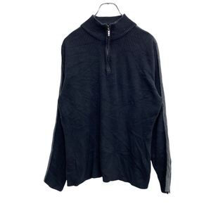 TOMMY HILFIGER ハーフジップトレーナー XL ブラック トミーヒルフィガー ロゴ ワンポイント 古着卸 アメリカ仕入 t2201-4003