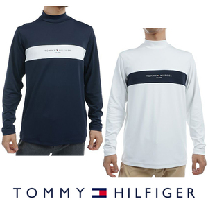 トミーヒルフィガー ゴルフ メンズ エッセンシャル 長袖モックネックシャツ (THMA454) 【TOMMY HILFIGER】ホワイトLL