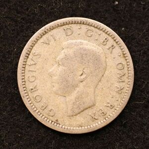 KM848/イギリス ジョージ6世 3ペンス銀貨（1941）1.41g、16mm[E3891]コイン